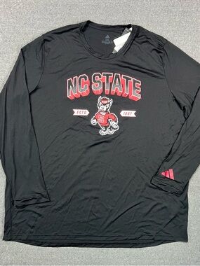 NC State Wolfpack Adidas Mighty Mascot Pregame Long Sleeve Performance Shirt 3XL